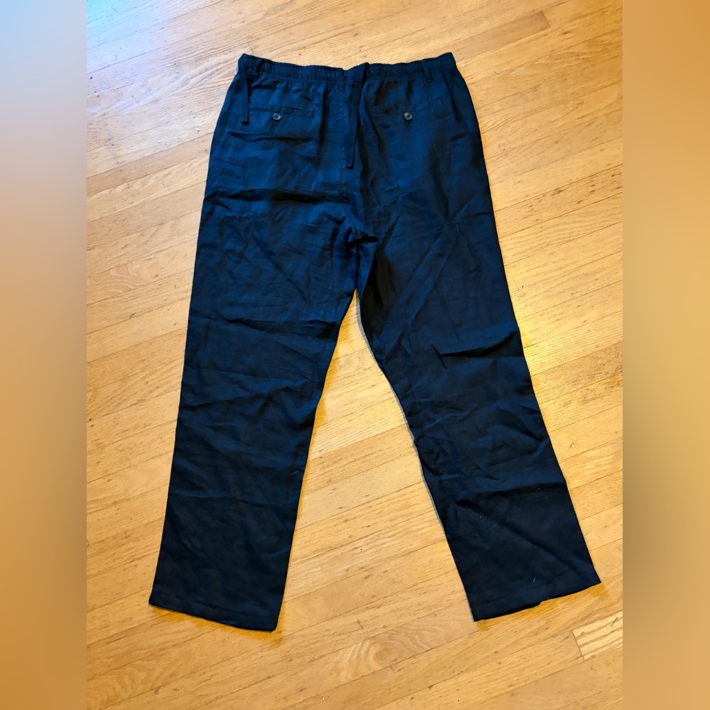 Linen club room luxury 100% linen wide leg pants - Picture 5 of 6